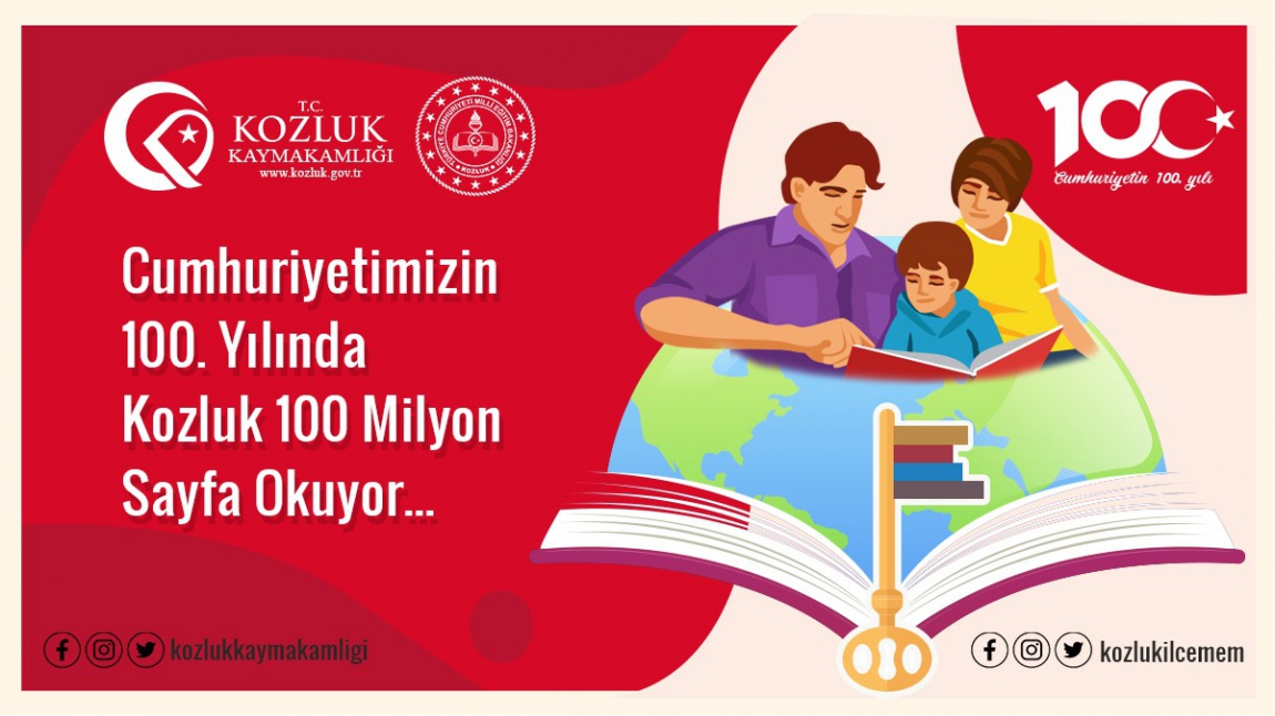 cumhuriyetin 100.yılında Kozluk 100 milyon sayfa okuyor.